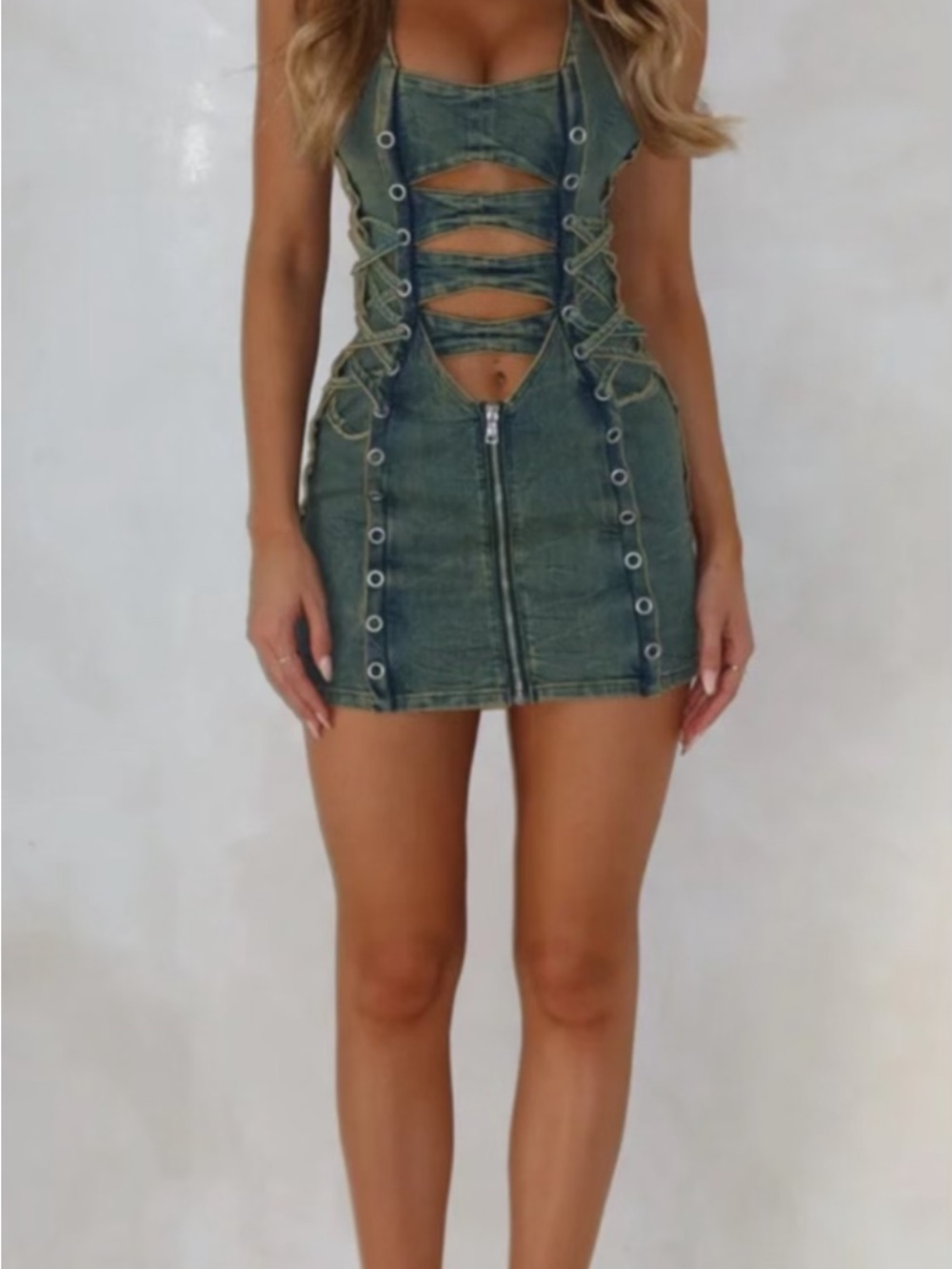 Outcast dreamer mini dress denim